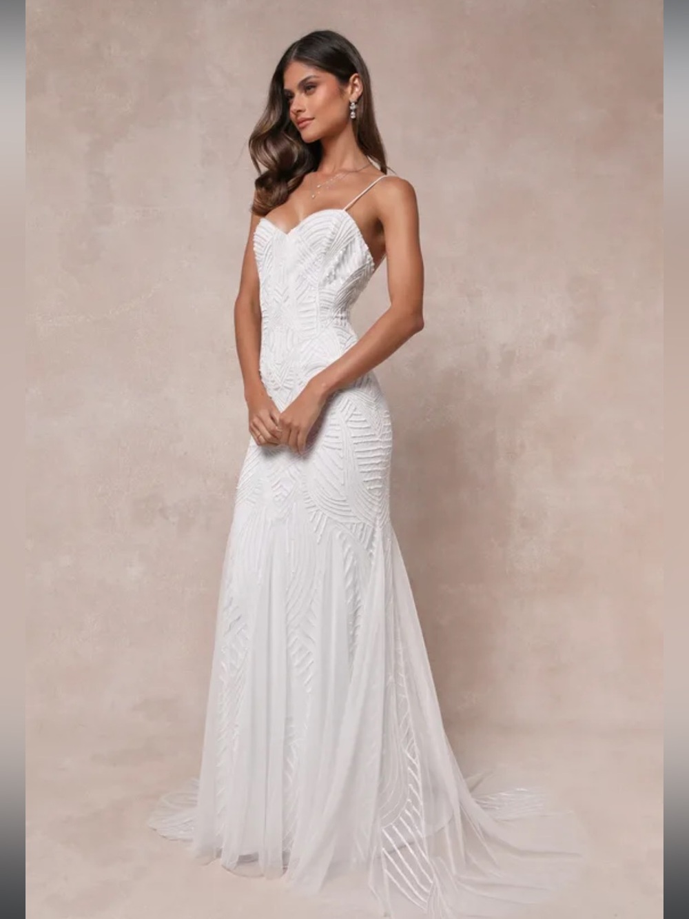 NWT- Radiant Presence White Sequin Sleeveless Backless Maxi Dress
